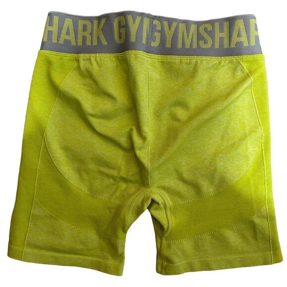 Gymshark Flex Shorts Athletic Biker Shorts Mid Rise Lime Green And Gray Size XS - Picture 3 of 6